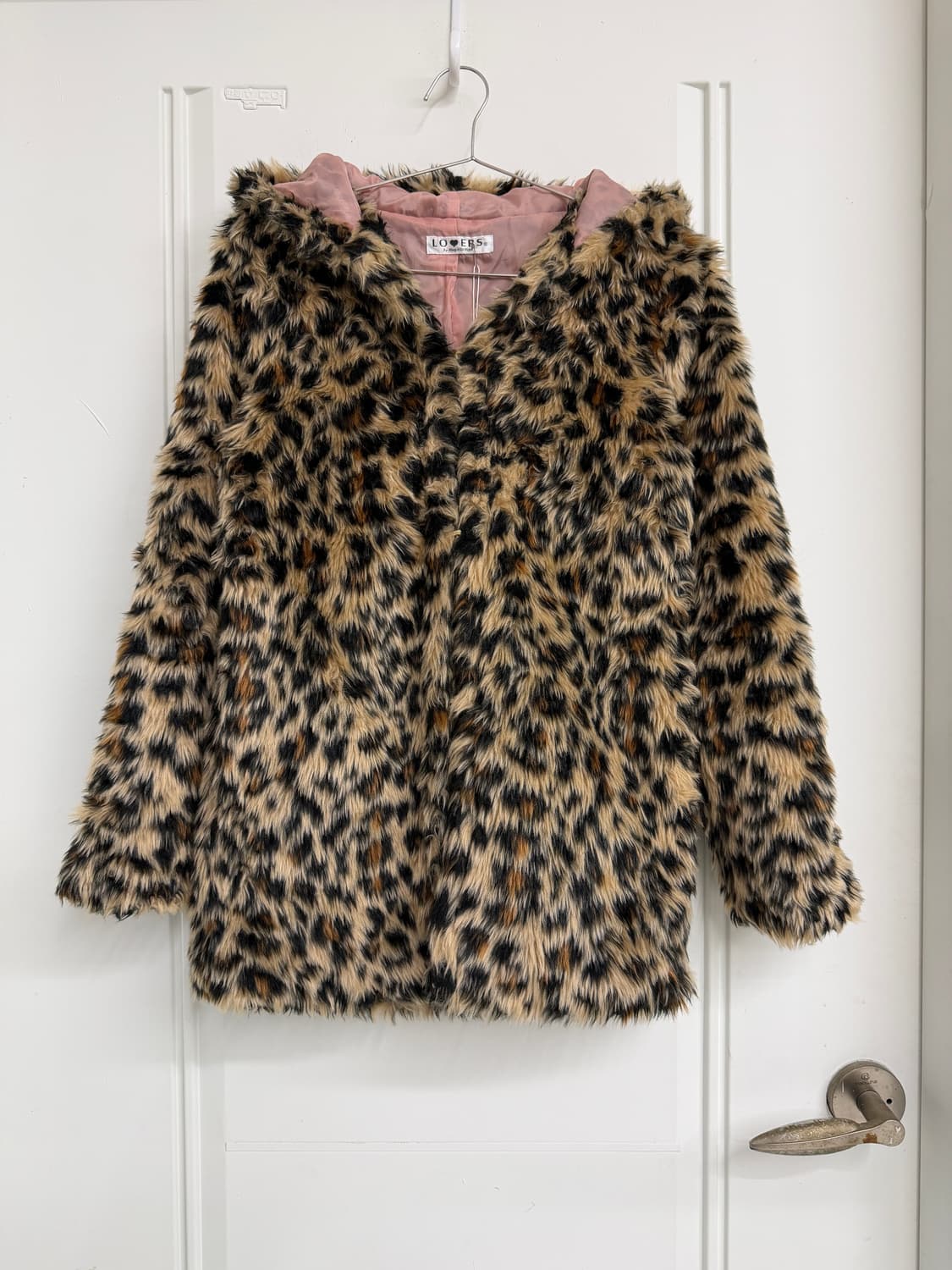 일본빈티지 레오파드 퍼 후드자켓 상품이미지5