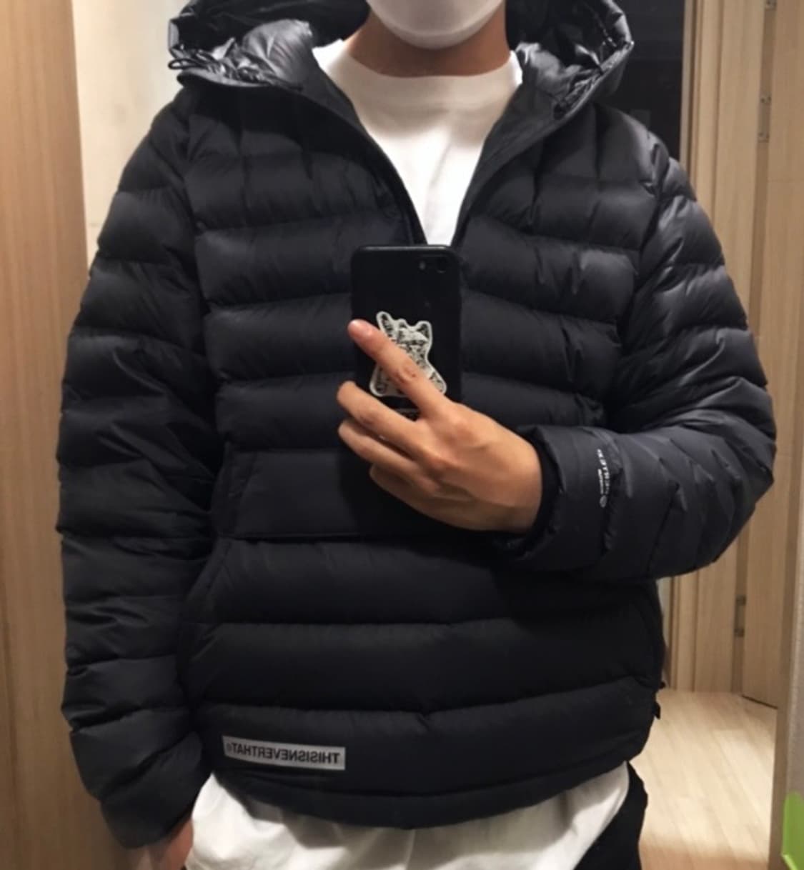 디스이즈네버댓 퍼텍스 다운 풀오버 아노락 경량 패딩 블랙 퀼팅 상품이미지3