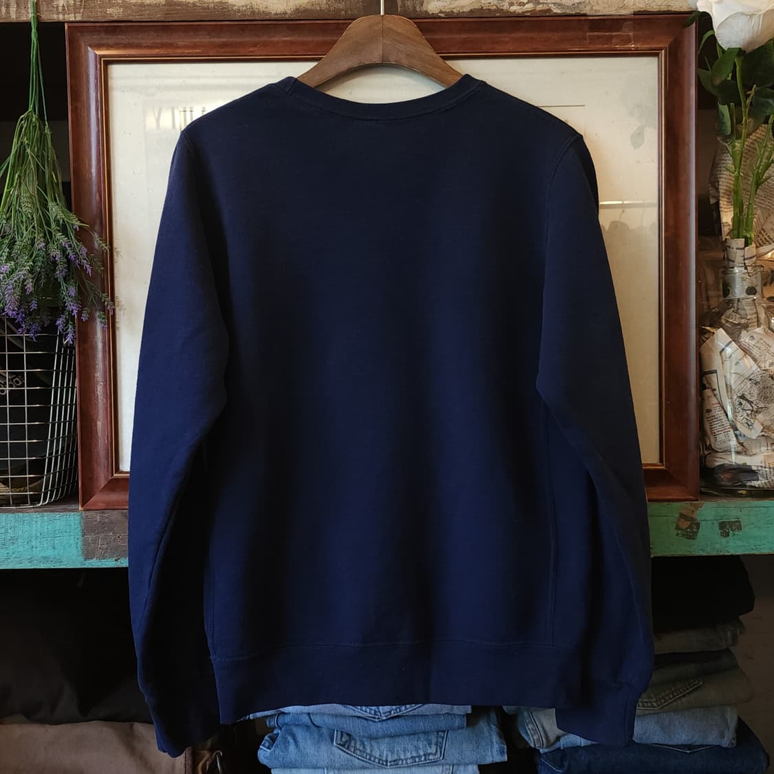 90s 러셀 맨투맨 스웻셔츠 라크로스 빈티지 레터링 스웻셔츠 네이비 S 상품이미지2