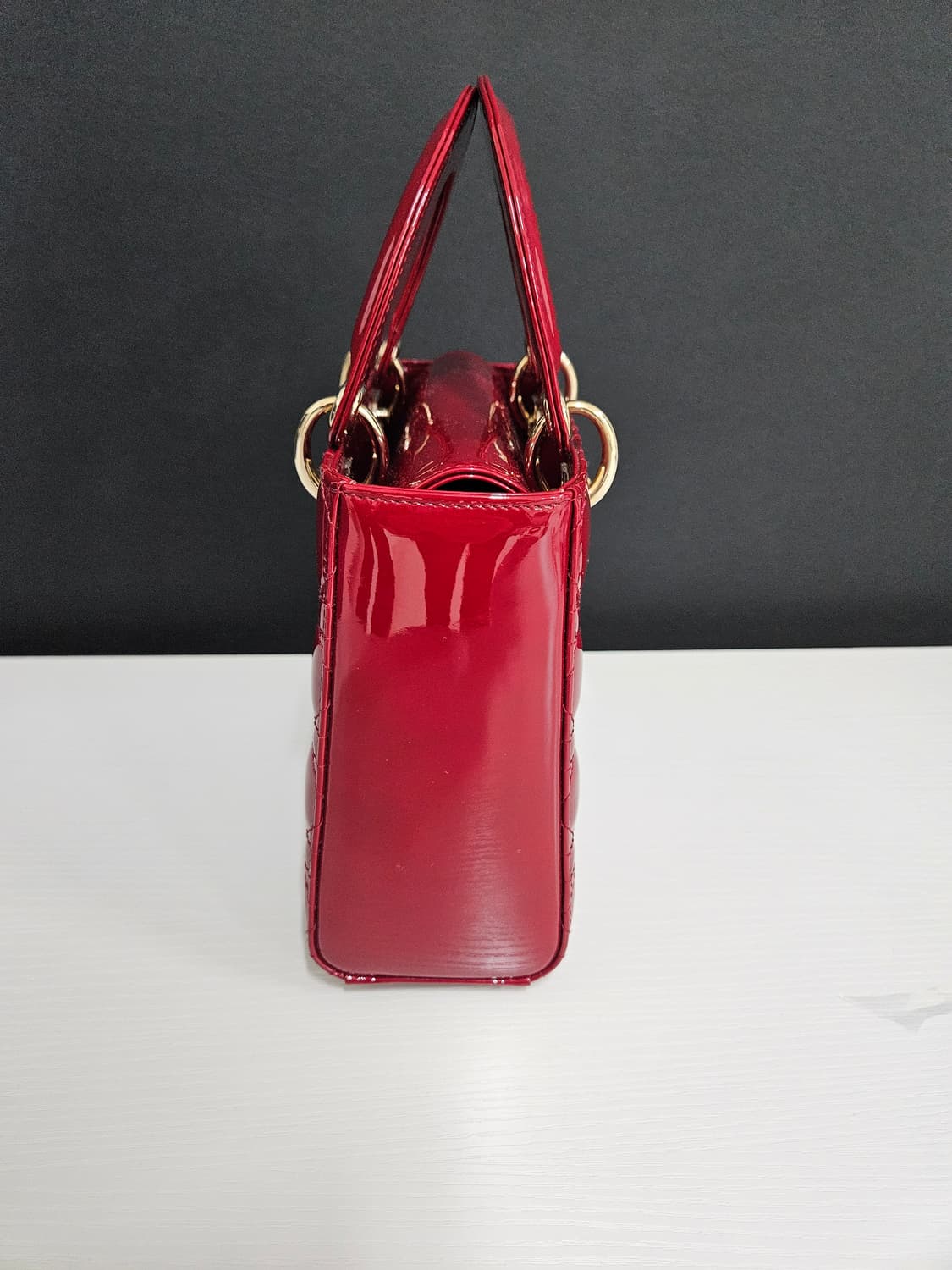 디올 레이디백 미니 체리 레드 (S급 새상품급) 영수증 포함 풀구성 상품이미지4