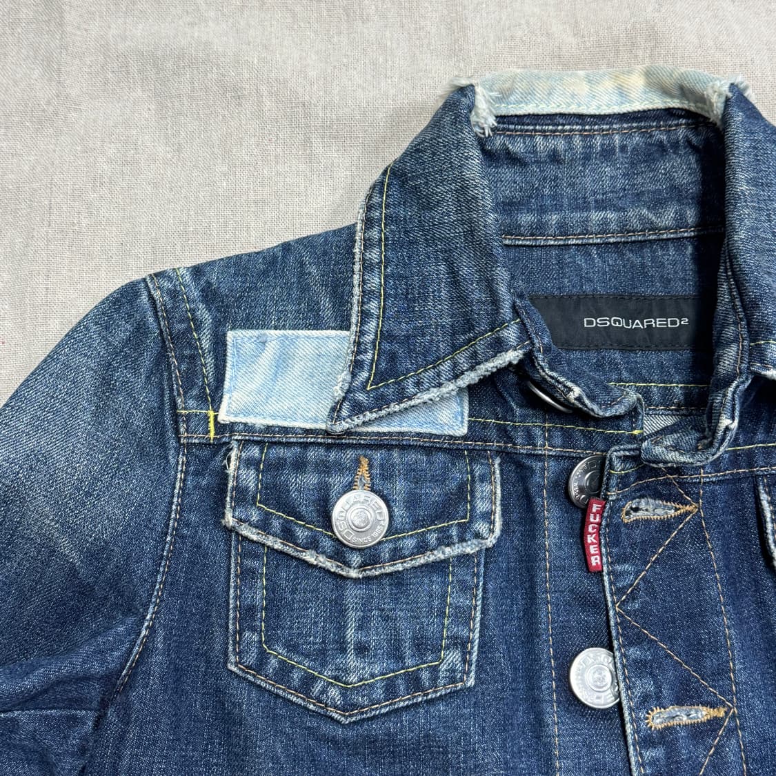 디스퀘어드2 우먼 패치워크 자수 크롭 데님자켓 40 상품이미지3