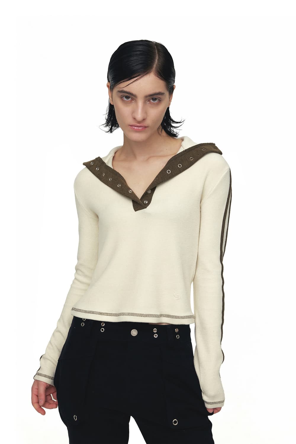 세릭 COLOR SNAP BUTTON TOP / Ivory 상품이미지3