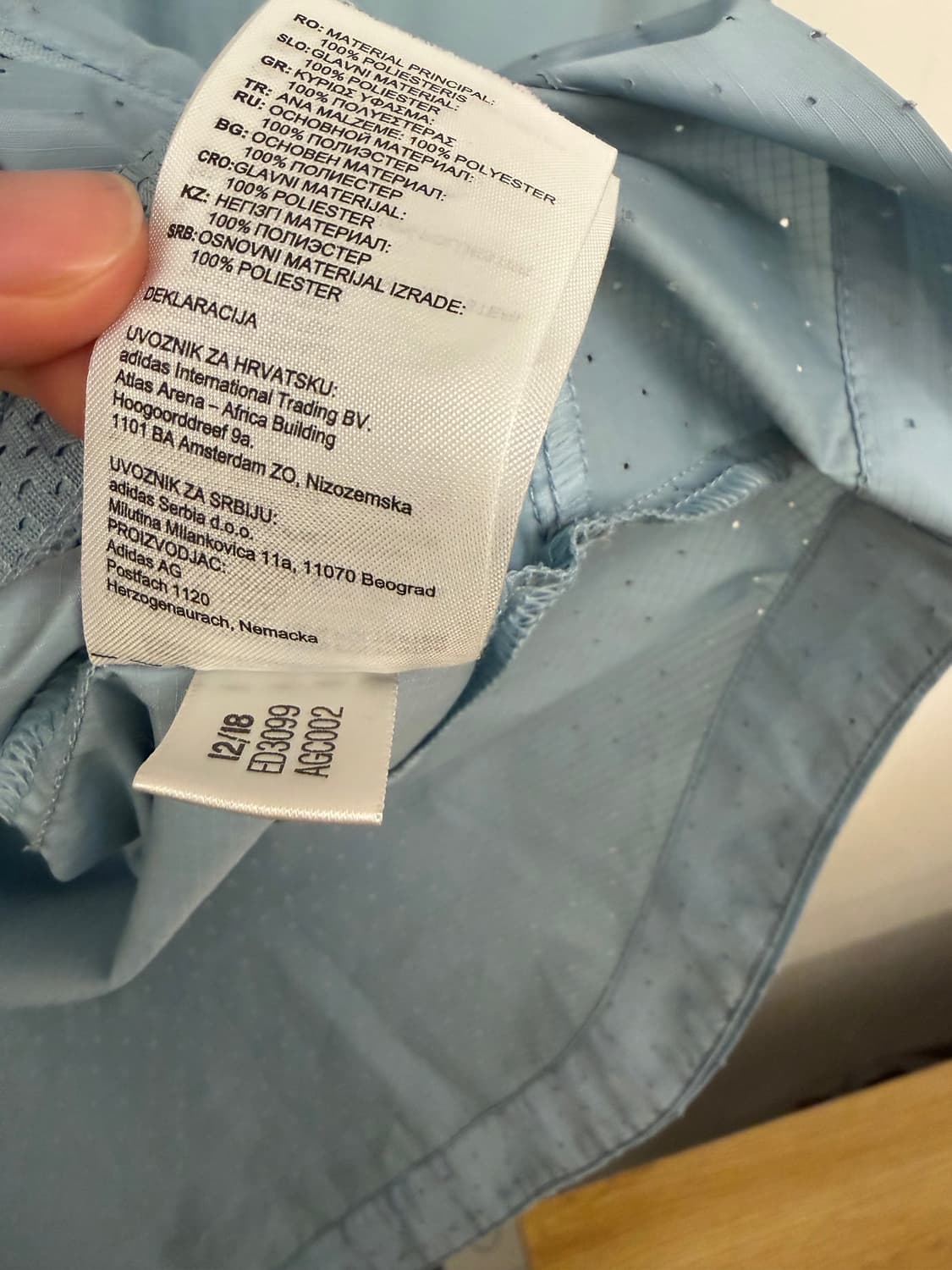 [미국 XS] 아디다스 루즈핏 경량 바람막이 블루 그레이 상품이미지5