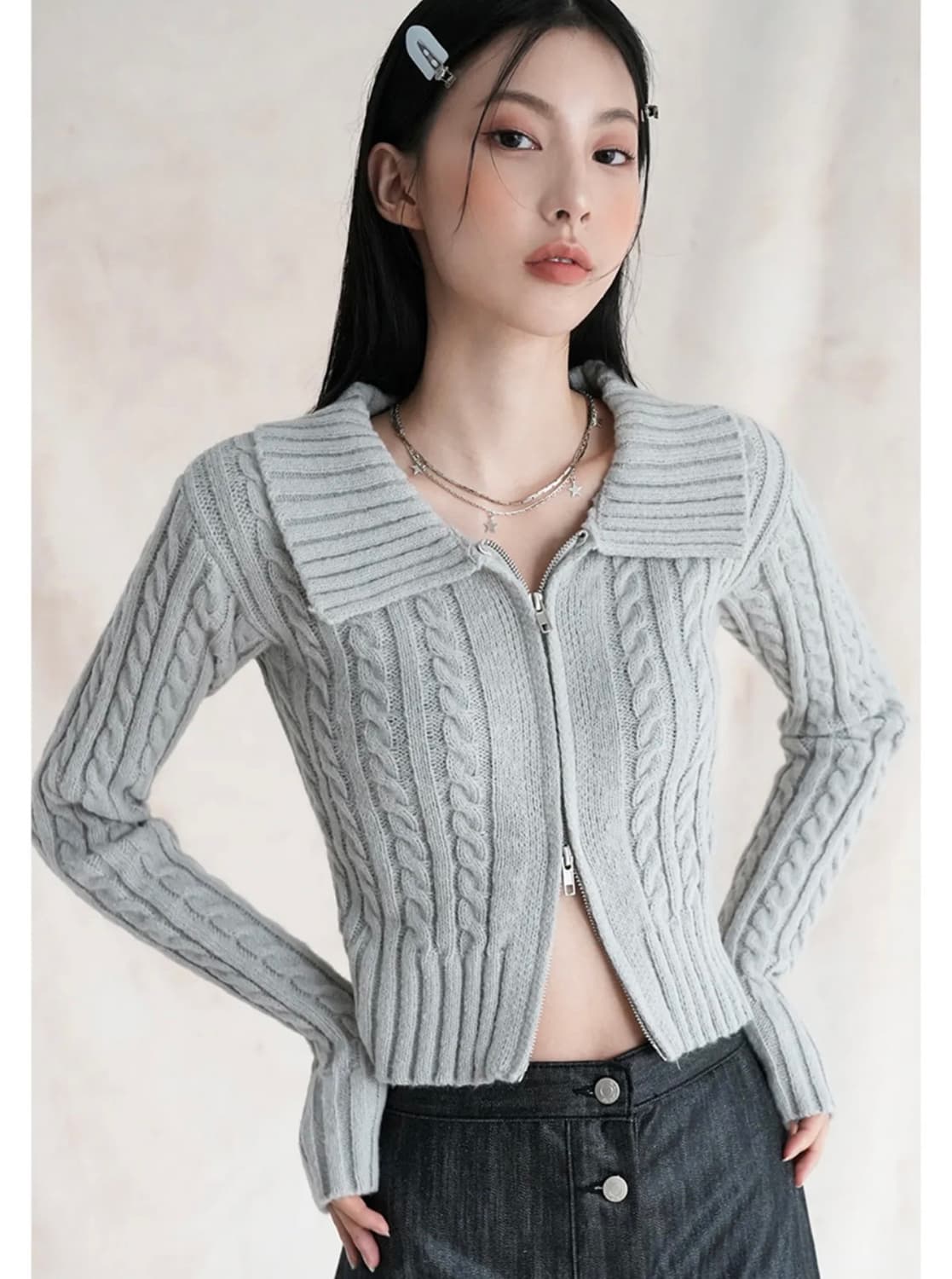 어반드레스 트위스트 투웨이 니트집업 s 상품이미지1