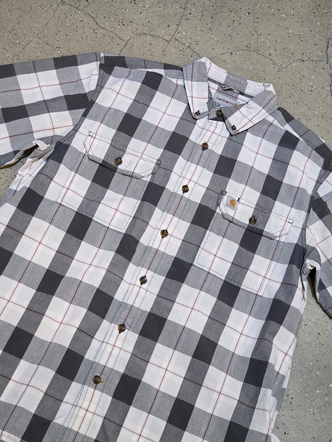 Carhartt 칼하트 그레이체크 반팔셔츠 상품이미지1