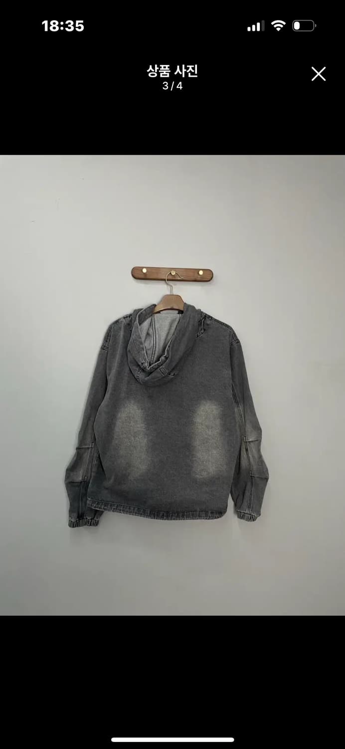 디미트리블랙 페이드 워싱 OG 그레이 데님 후드집업 A3404 상품이미지4
