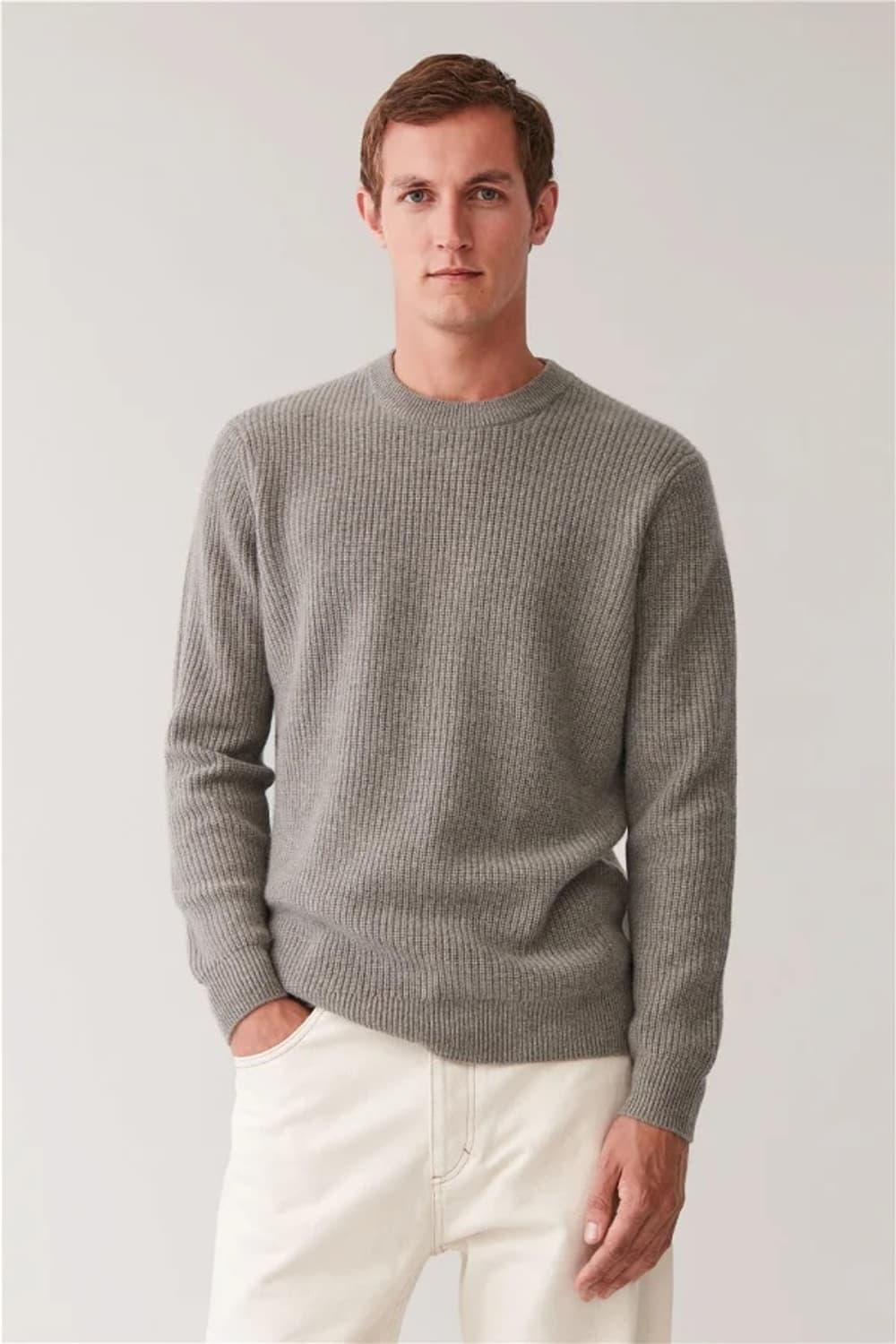 [L] cos 코스 리브드 캐시미어 니트 mole grey 상품이미지3