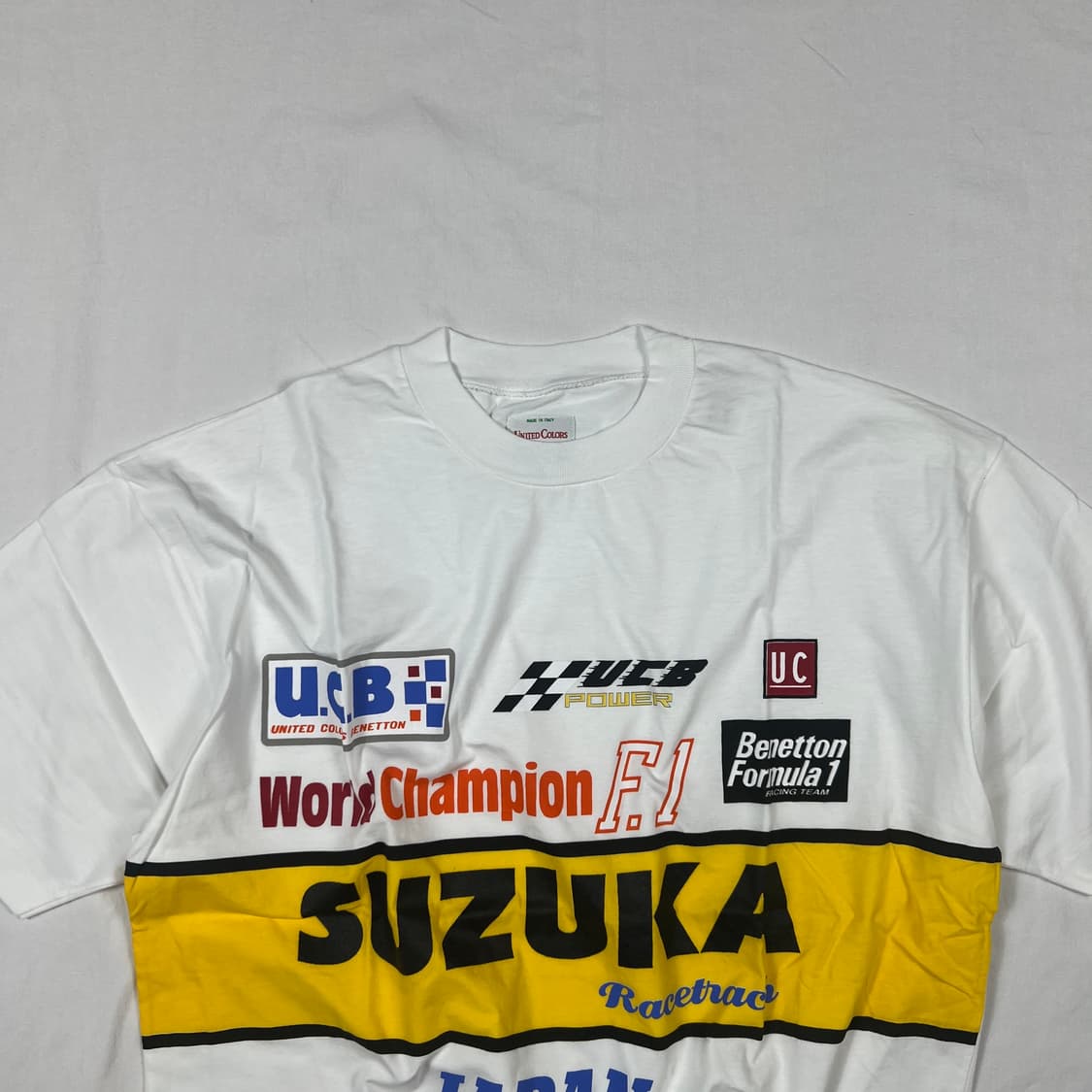 90‘s 베네통포뮬러1 suzuka 프린트 반팔티 상품이미지2