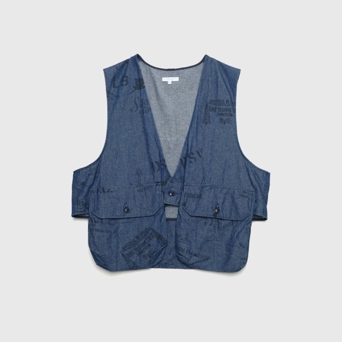 8oz graffiti print denim fowl vest 상품이미지1
