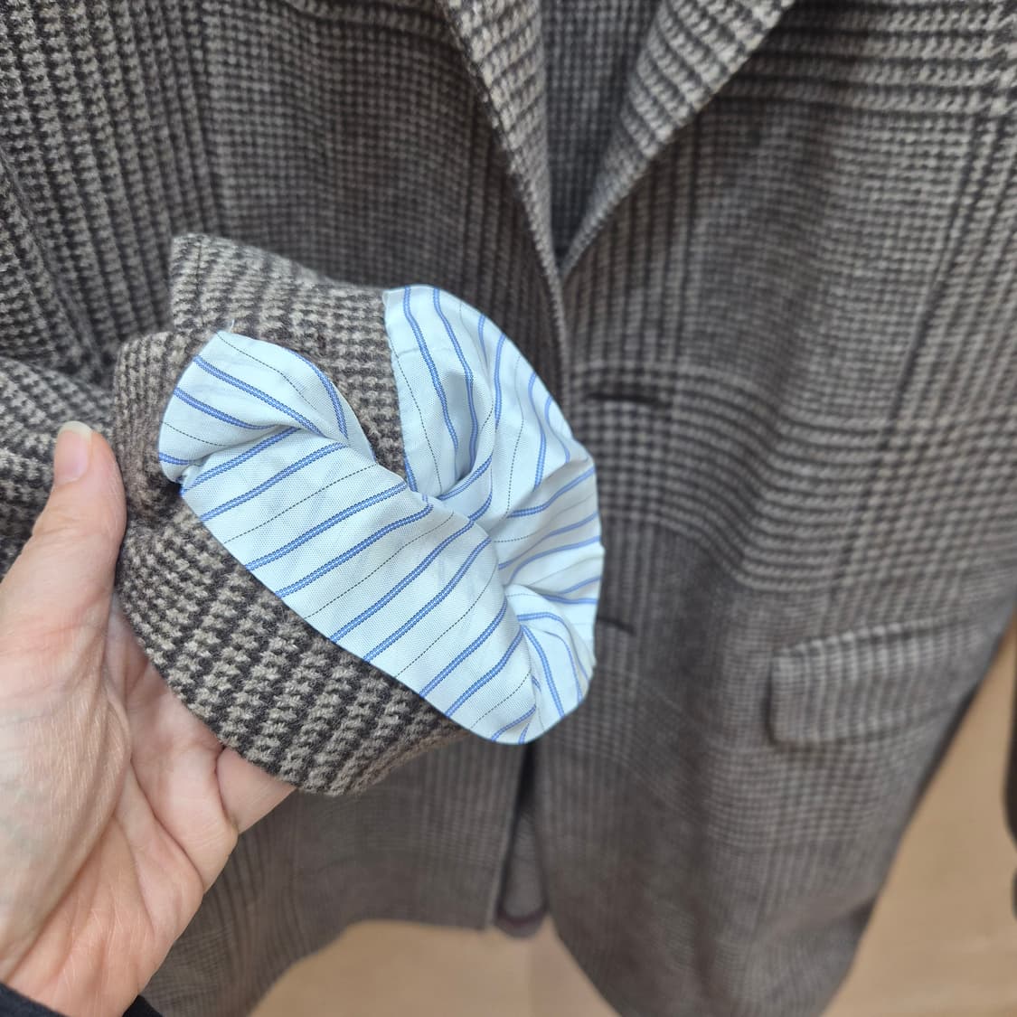 마시모두띠 울 캐시미어 체크 롱 코트 상품이미지8