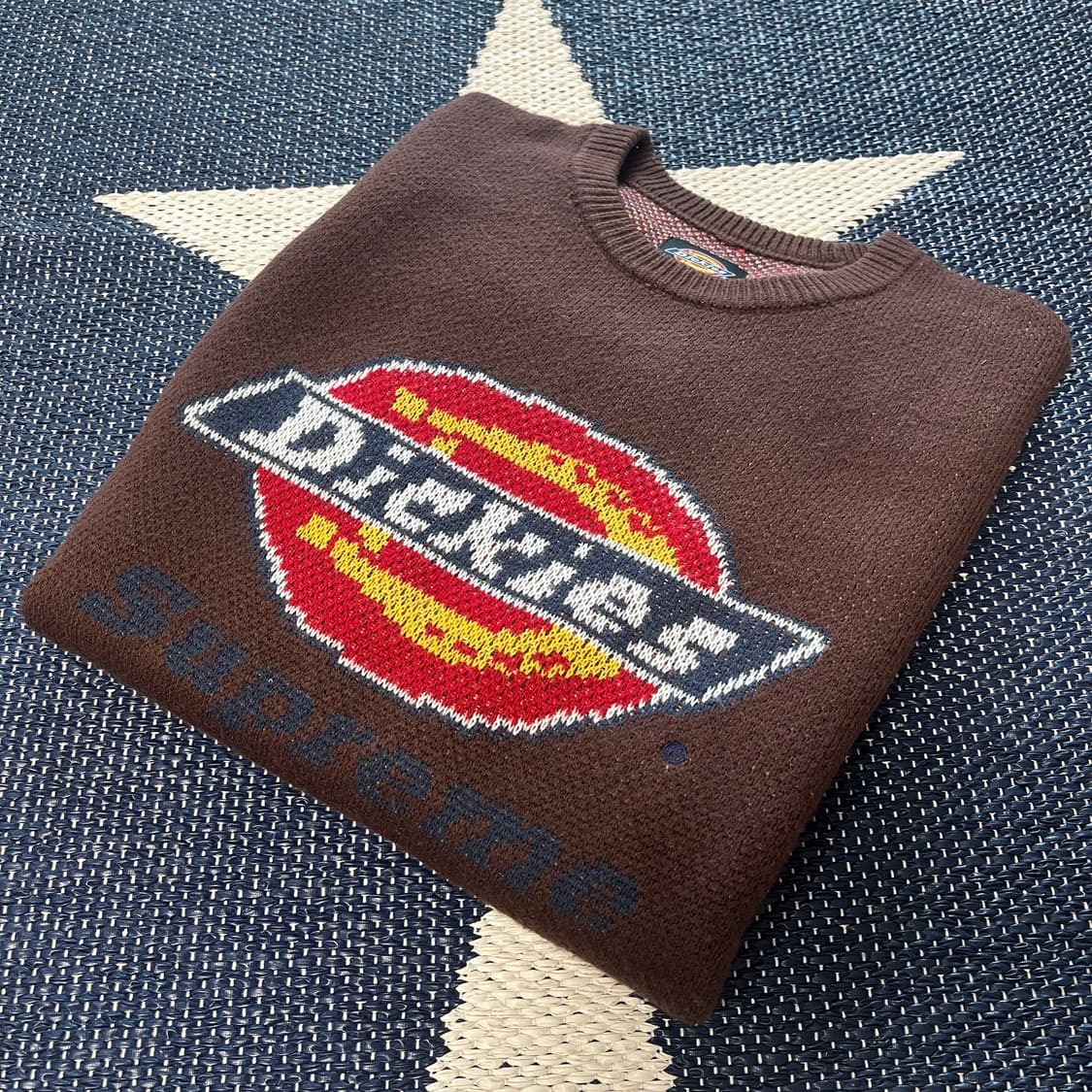 L)슈프림x디키즈 니트 브라운 상품이미지1