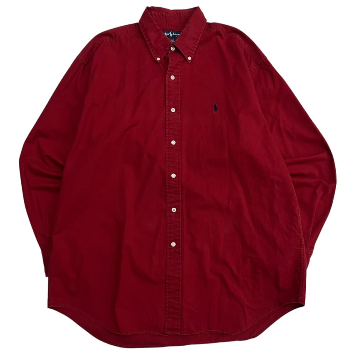 폴로 랄프로렌 90s 네이비포니 톤다운레드 셔츠 L 상품이미지2