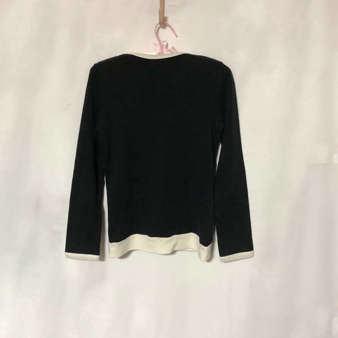 리본 로걀 블라우스 탑  블랙 상품이미지9