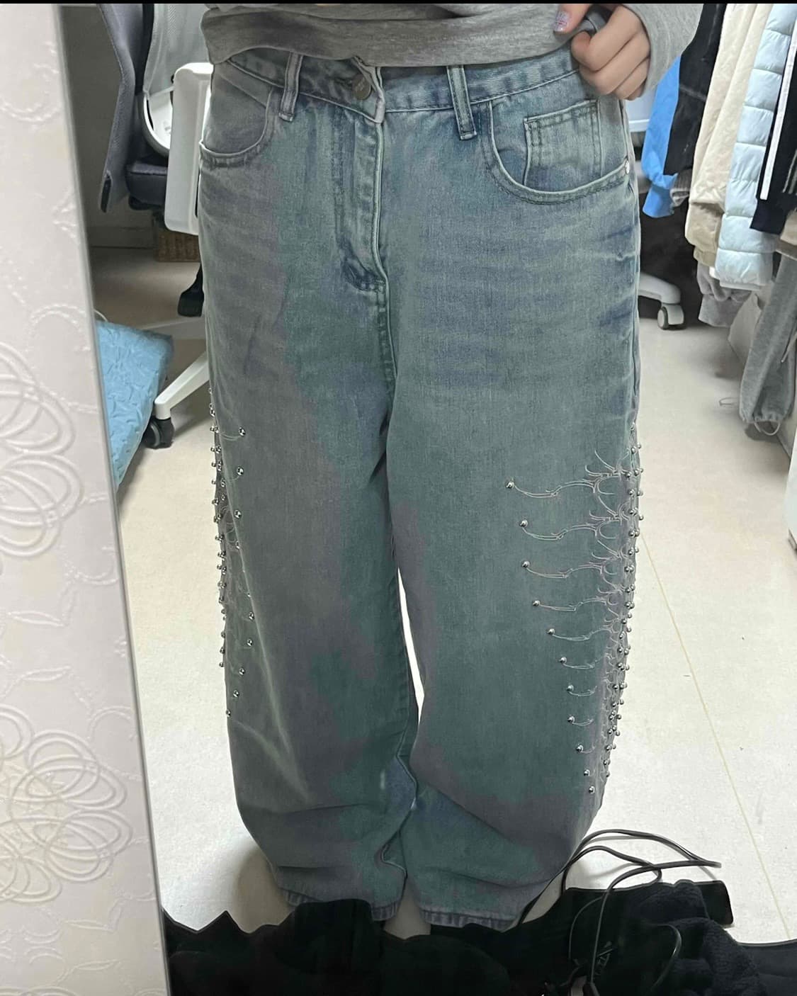 피어싱 데님 팬츠 상품이미지4