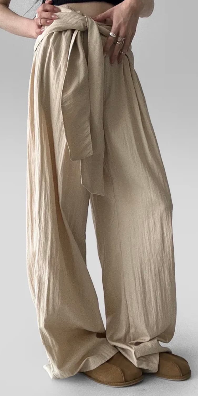 오아시스 타이 랩 와이드 롱팬츠 상품이미지3