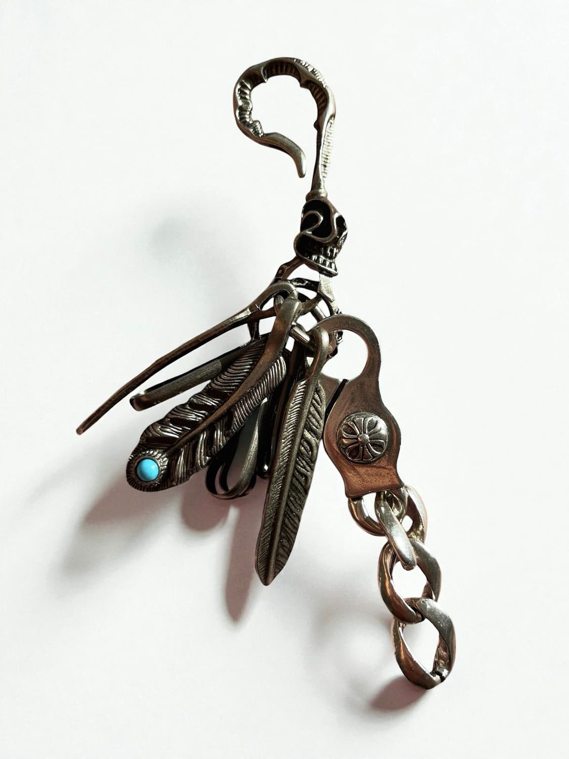 페더 실버 키링 / 남자 브라스 키홀더 빈티지 무드 상품이미지1