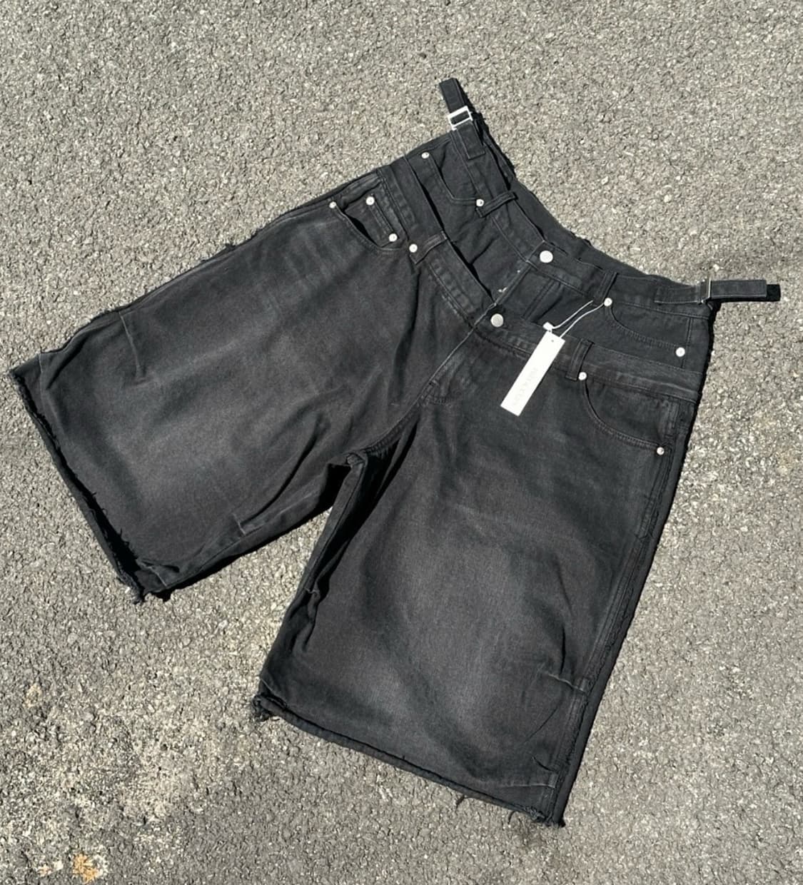 (S) preoccupy 프리아큐파이 더블레이어드 흑청 버뮤다 상품이미지1