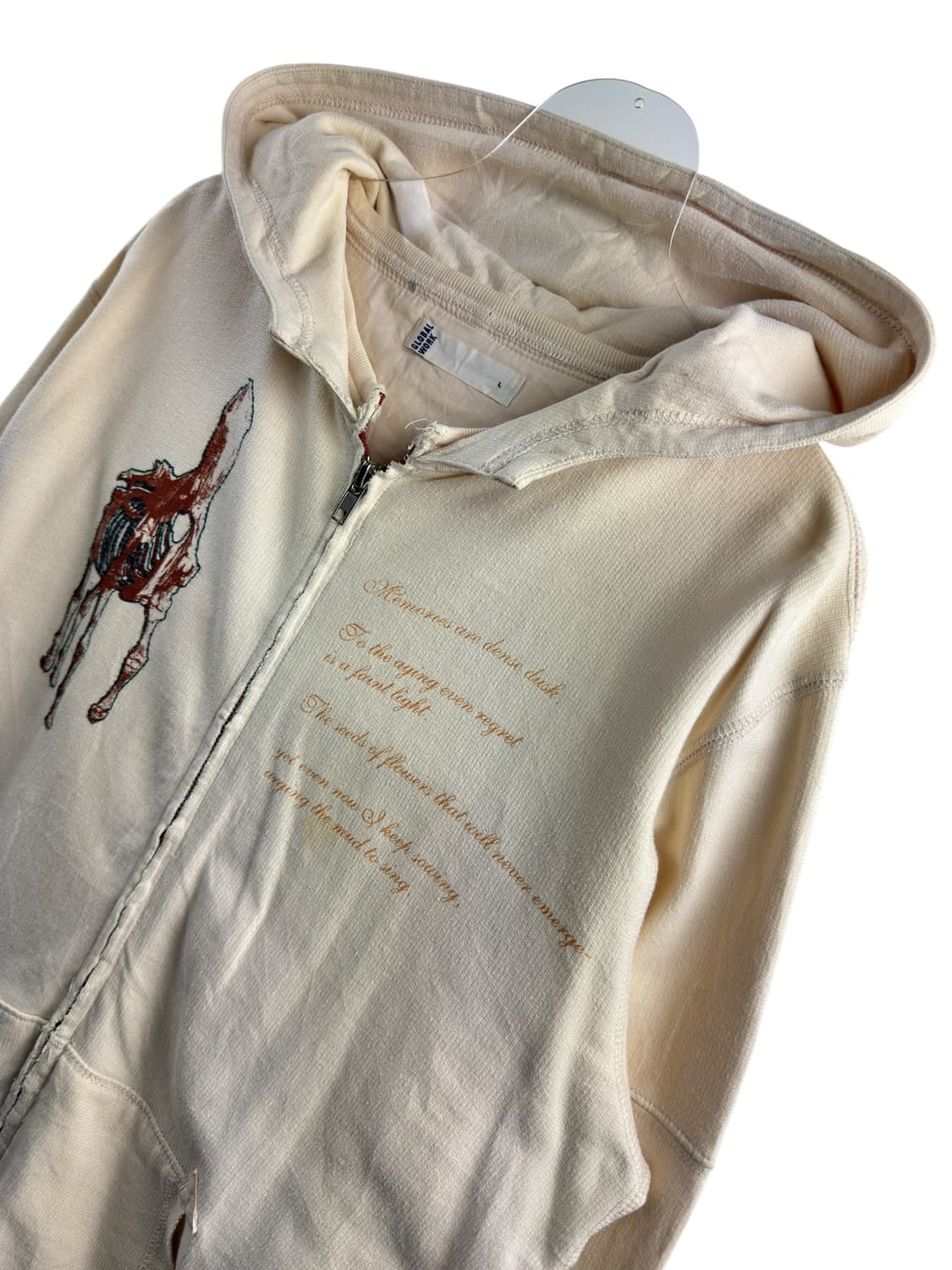 JPN Y2K 베이지 후드집업1227 상품이미지3