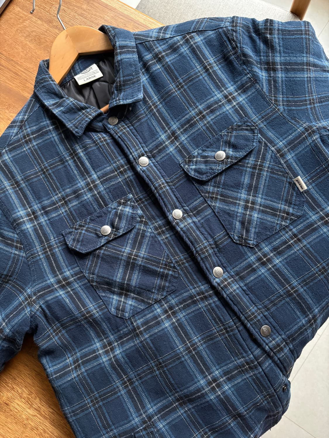 Dickies 체크 플란넬 패딩 셔츠 자켓 L 상품이미지9