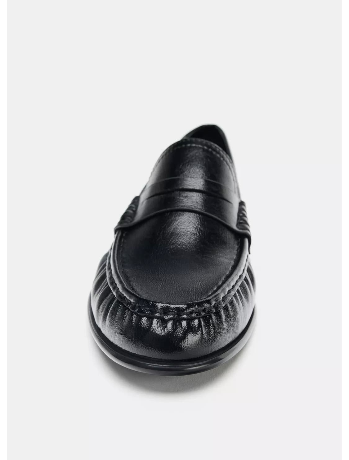 자라 Zara 블랙 가죽 셔링 로퍼 260 새상품 상품이미지3