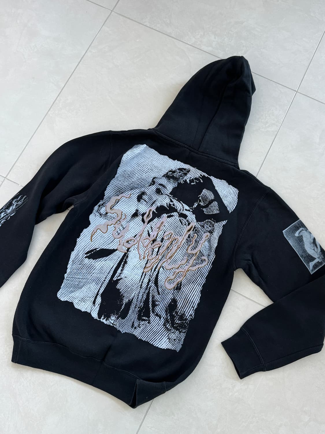 Blue Roses 그래픽 후드티 S 상품이미지5