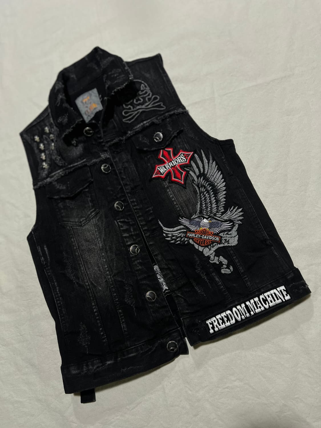 블랙워싱 데님조끼 S  상품이미지1