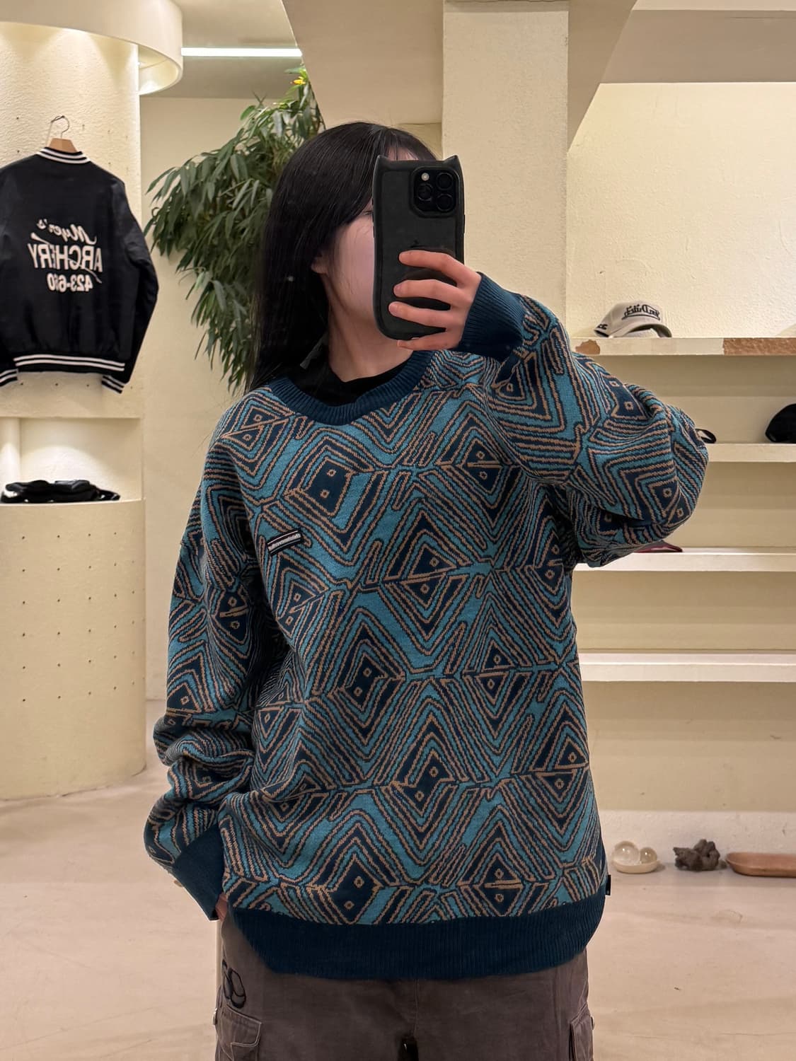 디스이즈네버댓 스몰로고 패턴 니트 U150 상품이미지1