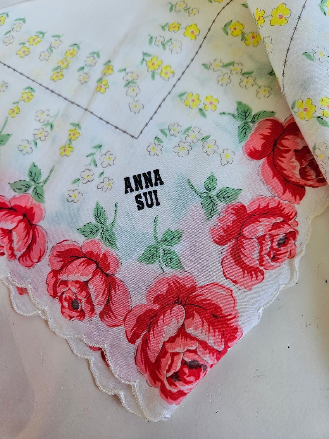 Anna Sui(안나수이손수건 ) 로즈쉐입 빈티지 손수건 상품이미지6