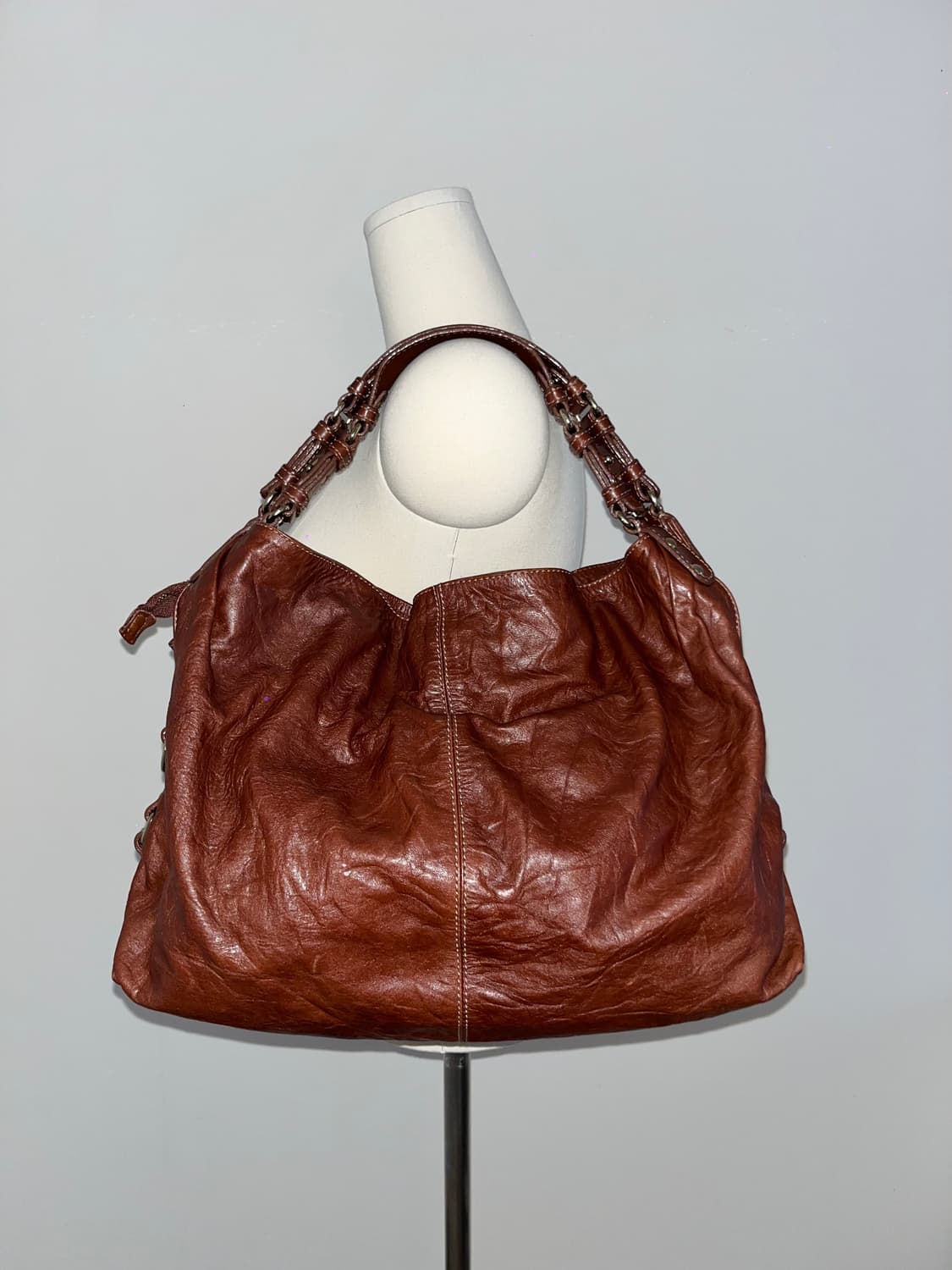 📦 Y2k Old leather redbrown Shoulder Bag 상품이미지4