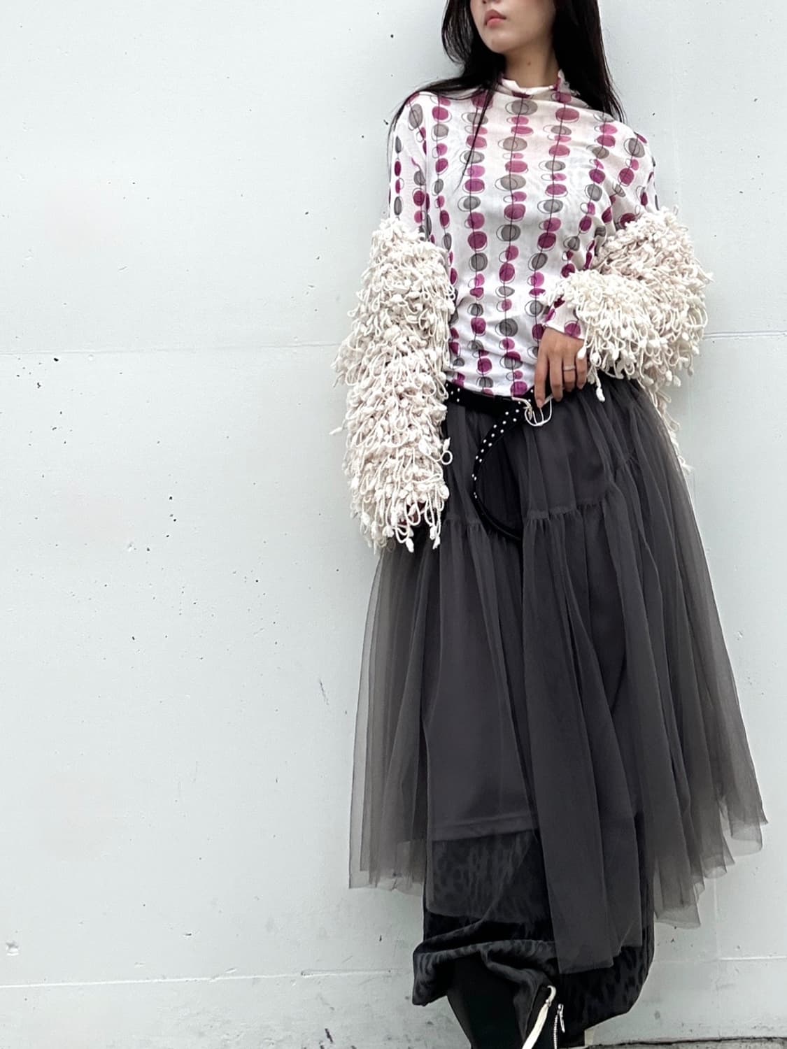 Pompom warm open cardigan / ivory 상품이미지2