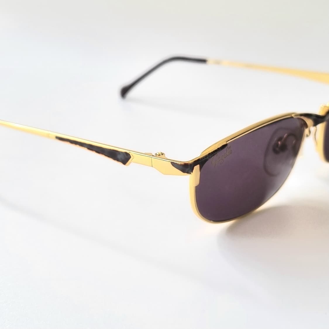 데드스탁 Gazelle 골드 & 레오파드 믹스 슬림 선글라스 1837 상품이미지6