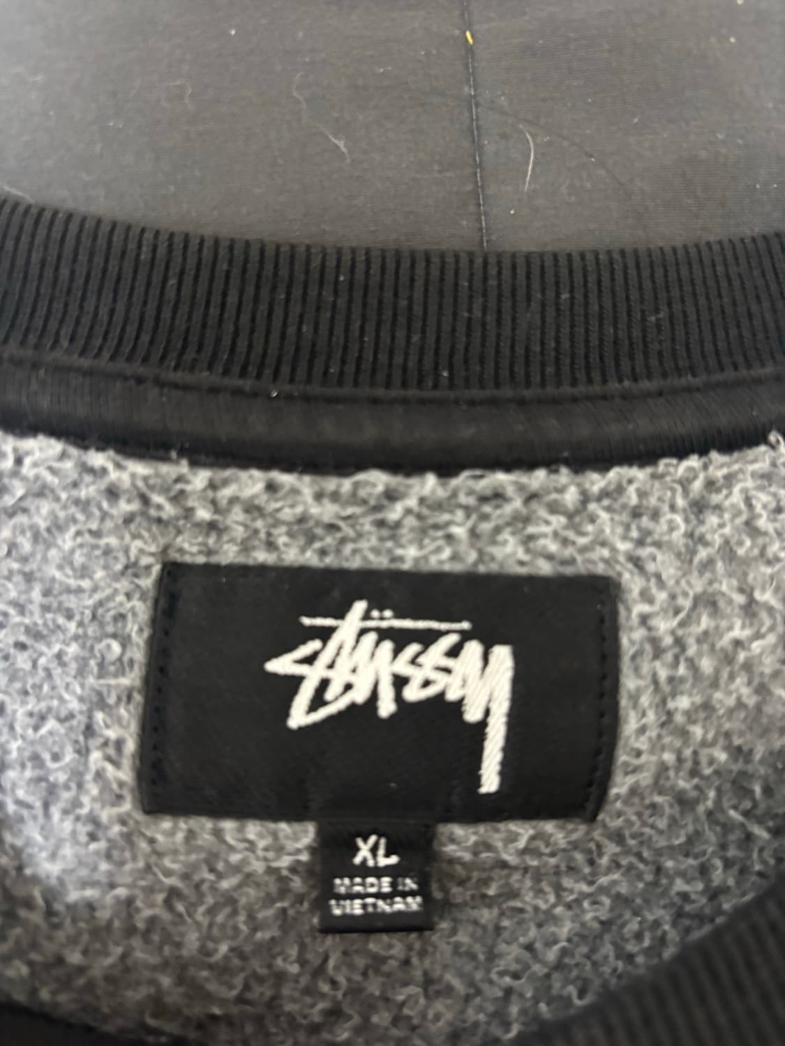 스투시  빅 크랙클 스포츠 크루넥 워시드 블랙 상품이미지2