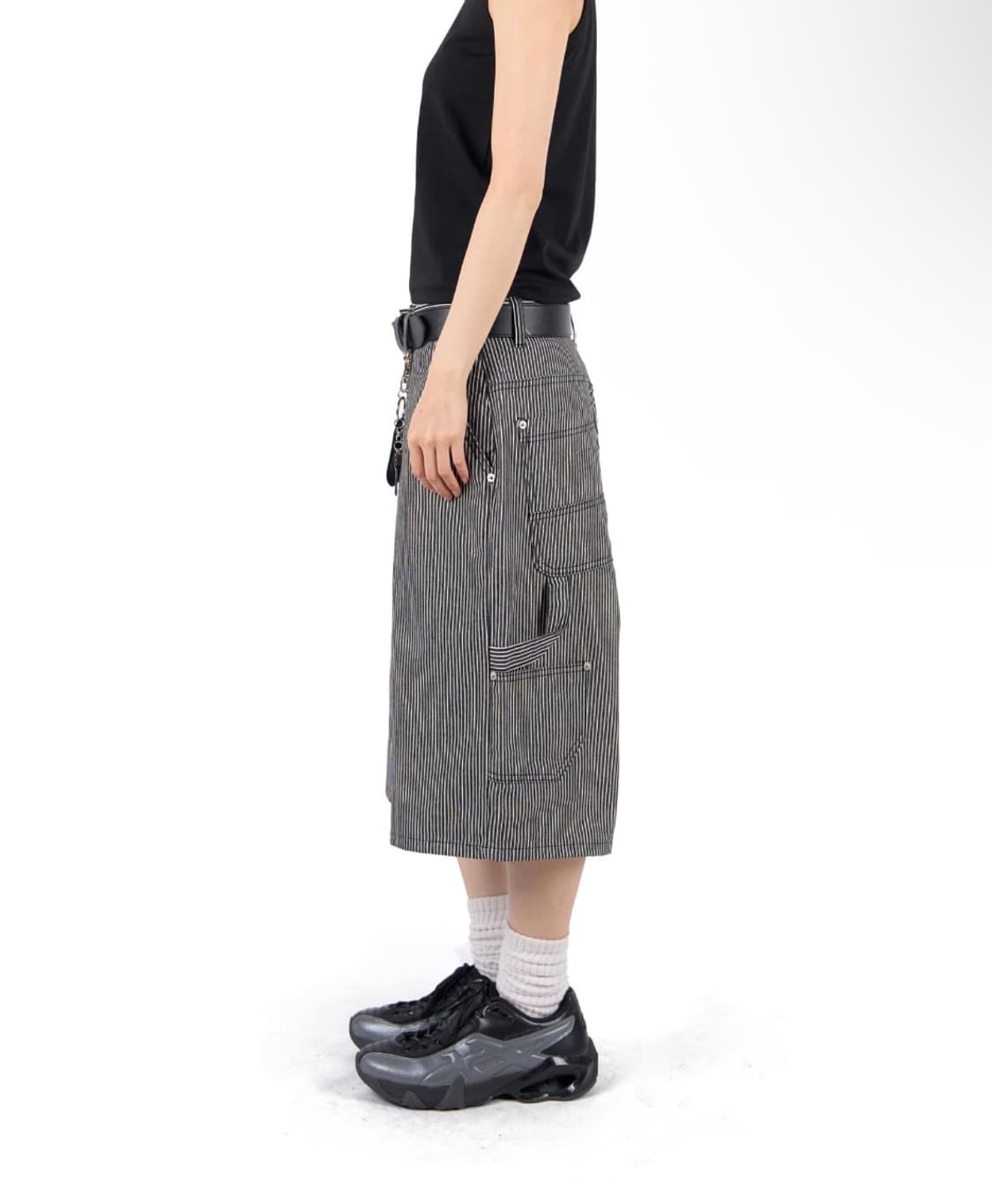 릿킴 STRIPE CARPENTER SHORTS, BLACK S 상품이미지3