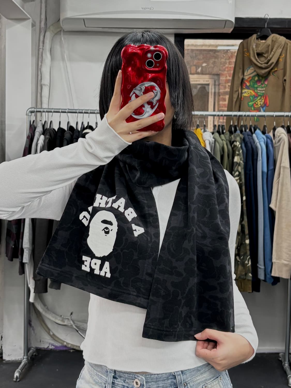 베이프 흑계 컬리지 머플러 상품이미지1