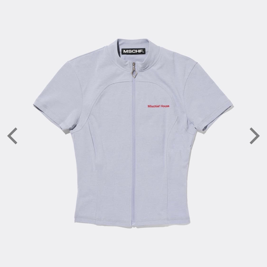 미스치프 모크넥 반팔 집업 블루 상품이미지1