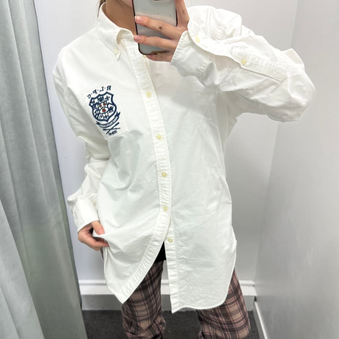 폴로 화이트 자수 셔츠 상품이미지4