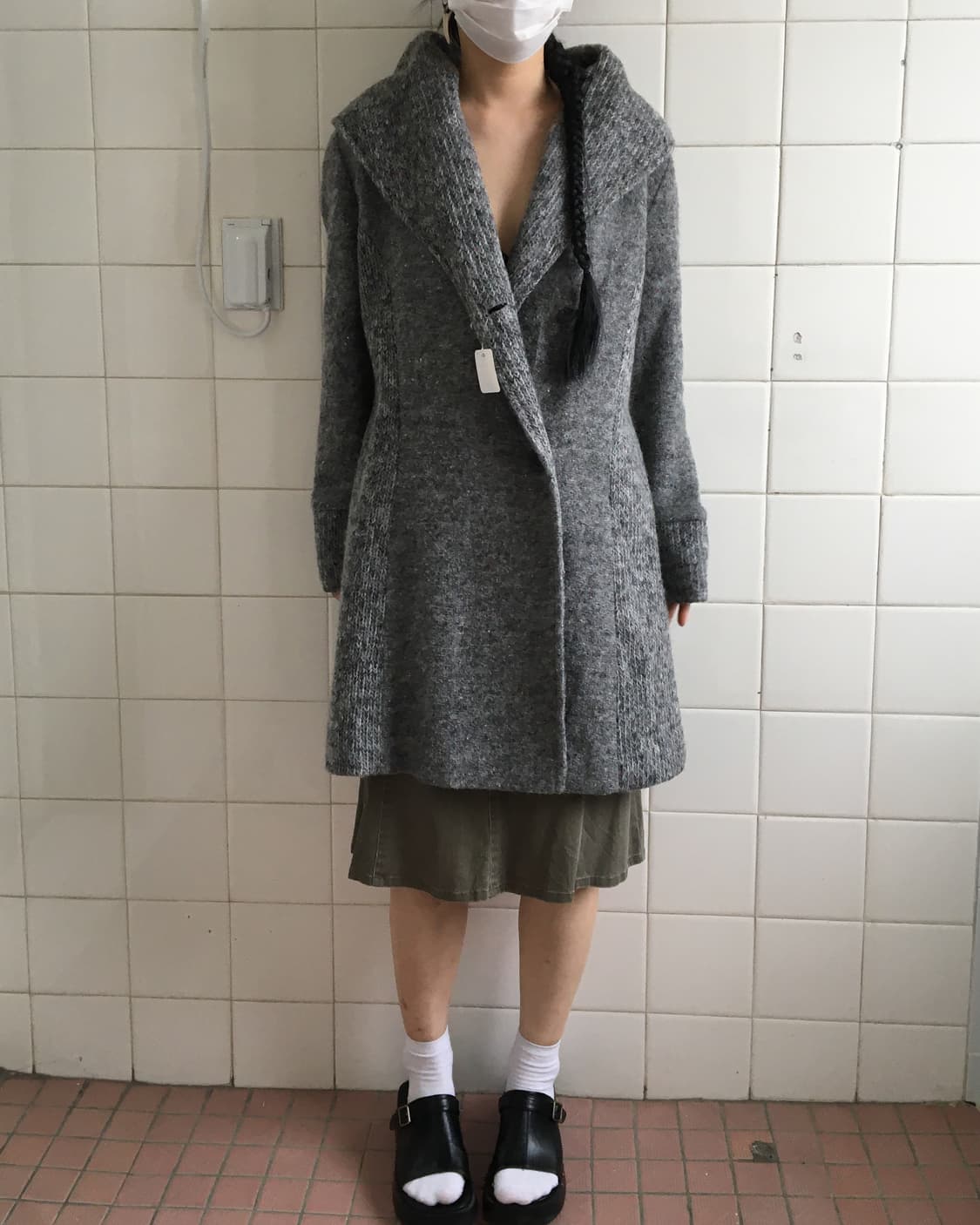 Neck line point woolen coat 상품이미지8