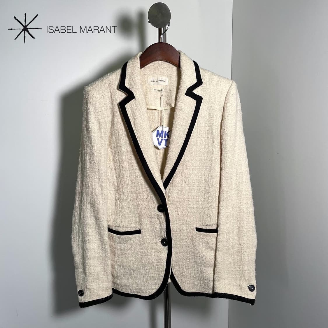 이자벨마랑 파이핑 트위드 싱글 블레이저 상품이미지1