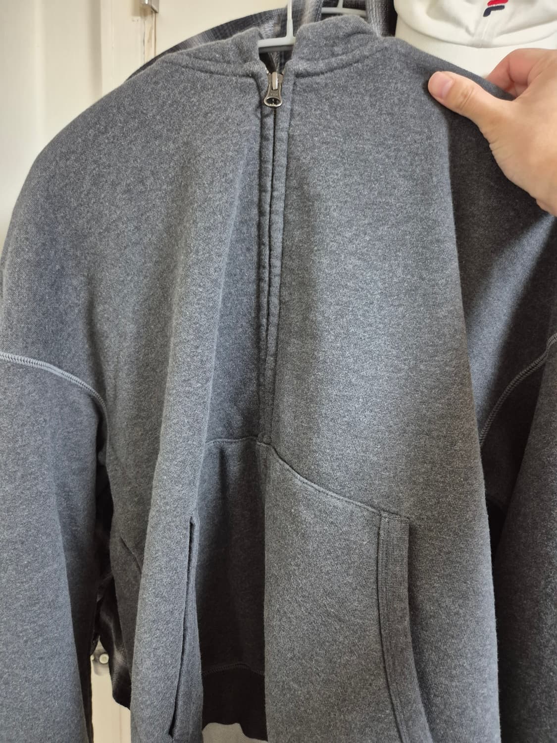 Roughside 오버사이즈 집업 후드 차콜 1사이즈 상품이미지3