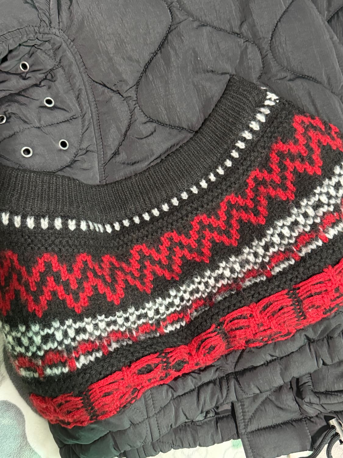 앤더슨벨 노르딕 니트 패치 파카 m 상품이미지5