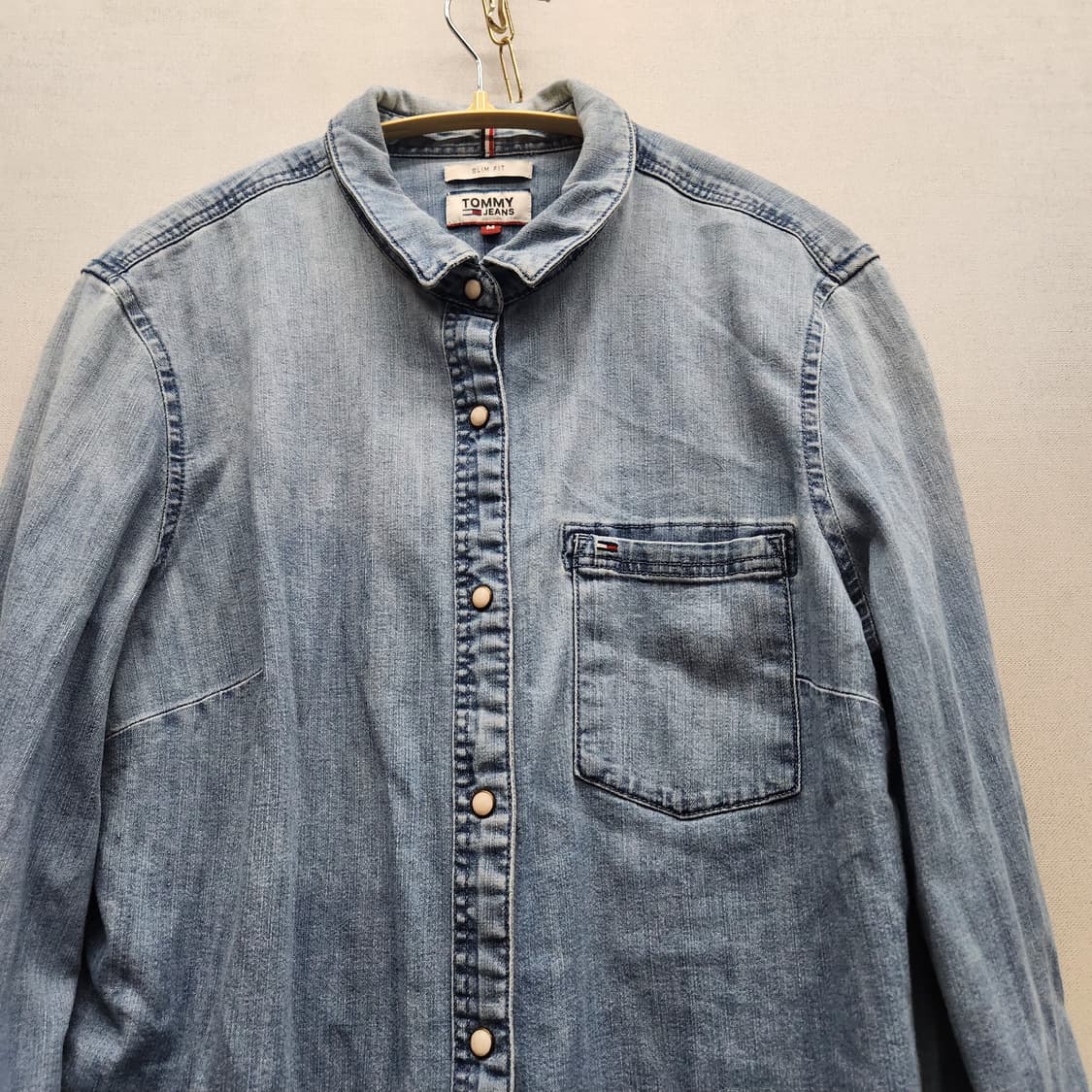 타미진스 원포켓 로고 워싱 데님 셔츠 M(M) 상품이미지2