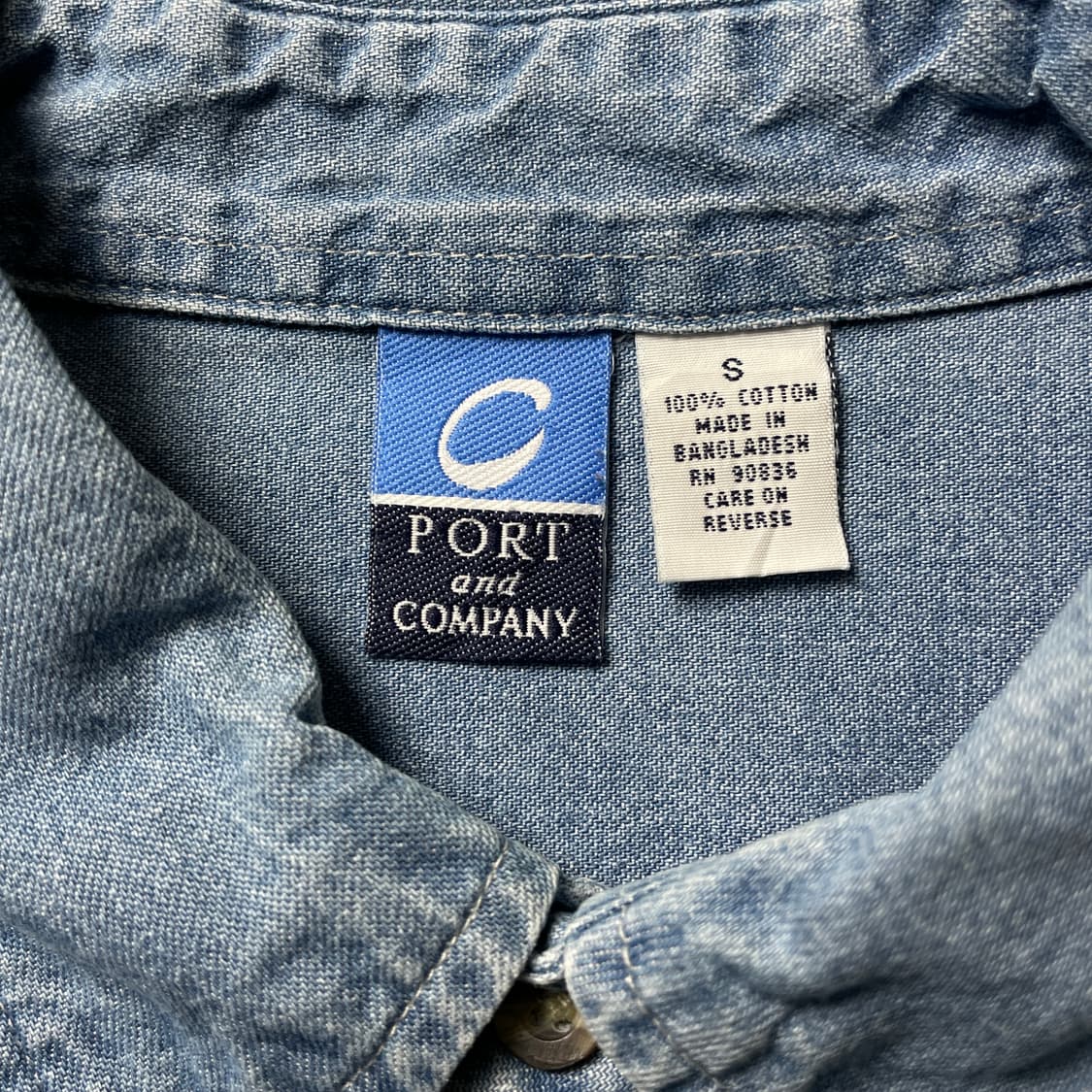 PORT AND COMPANY 빈티지 코튼 데님 셔츠 A00733 상품이미지10