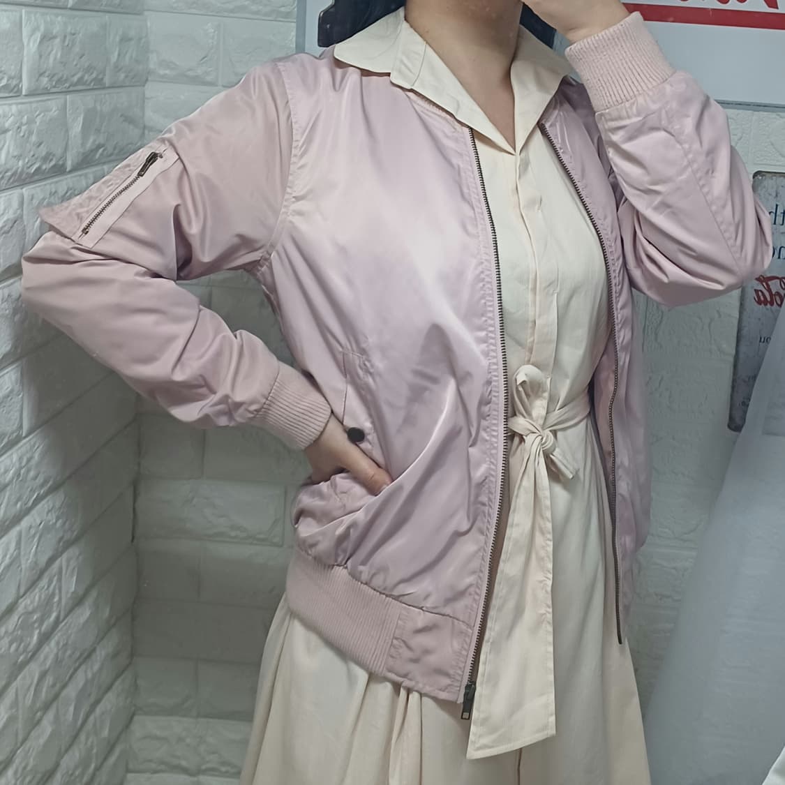 핑크 항공점퍼(ma-1) 상품이미지1