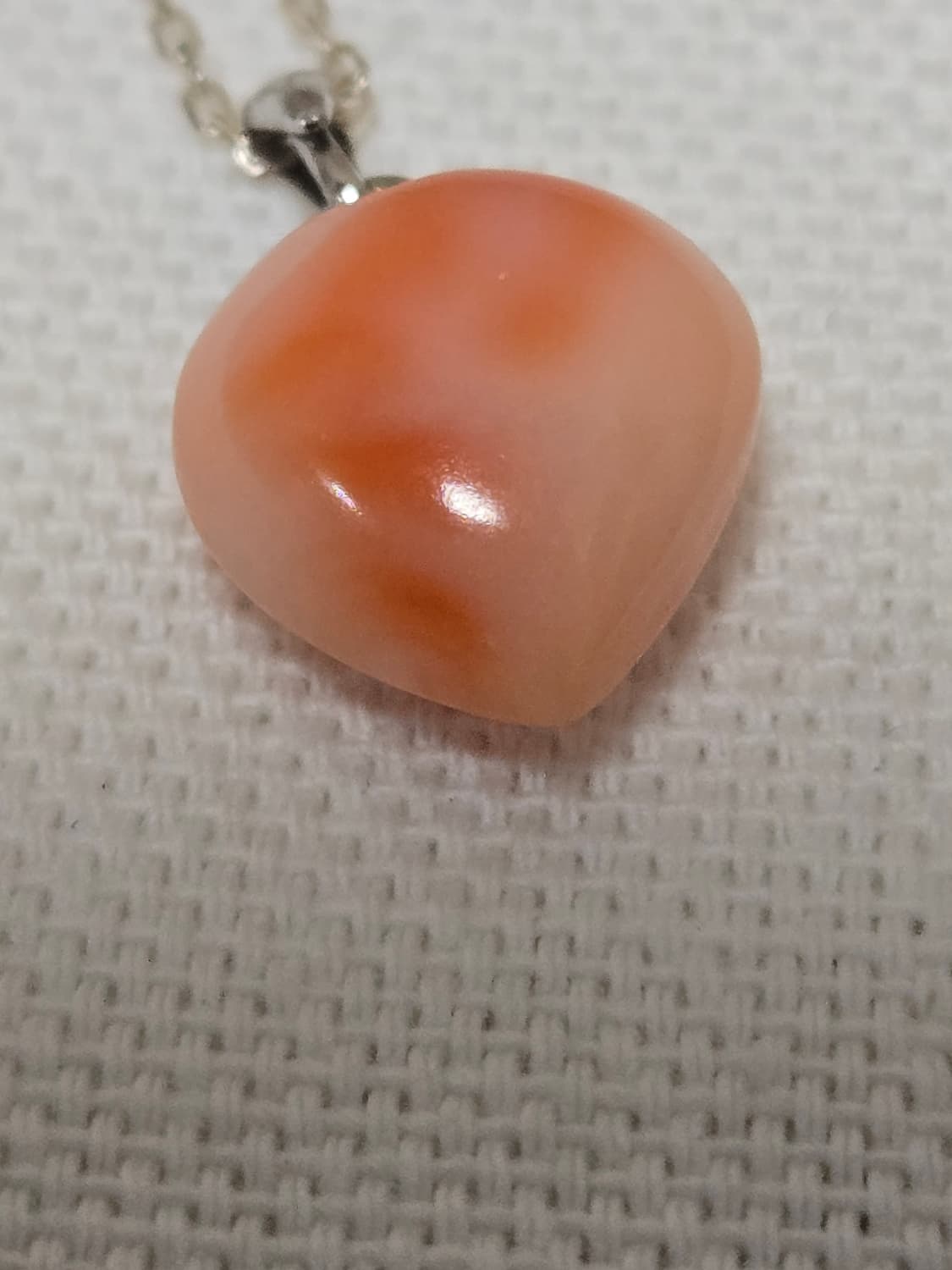 S925 Coral Tone Chalcedony Heart Necklac 상품이미지3