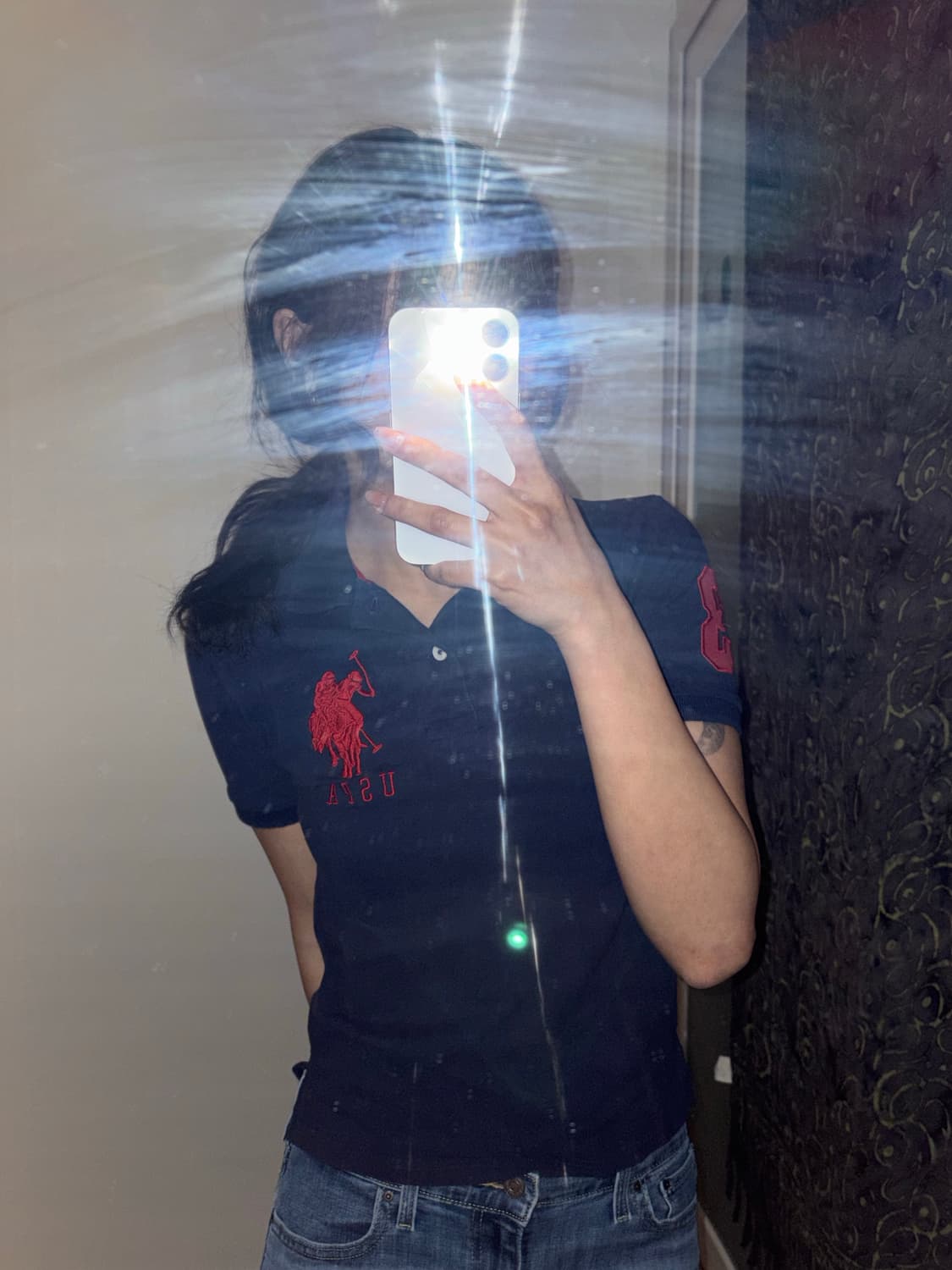 폴로 슬림핏 네이비 반팔 카라티 상품이미지1