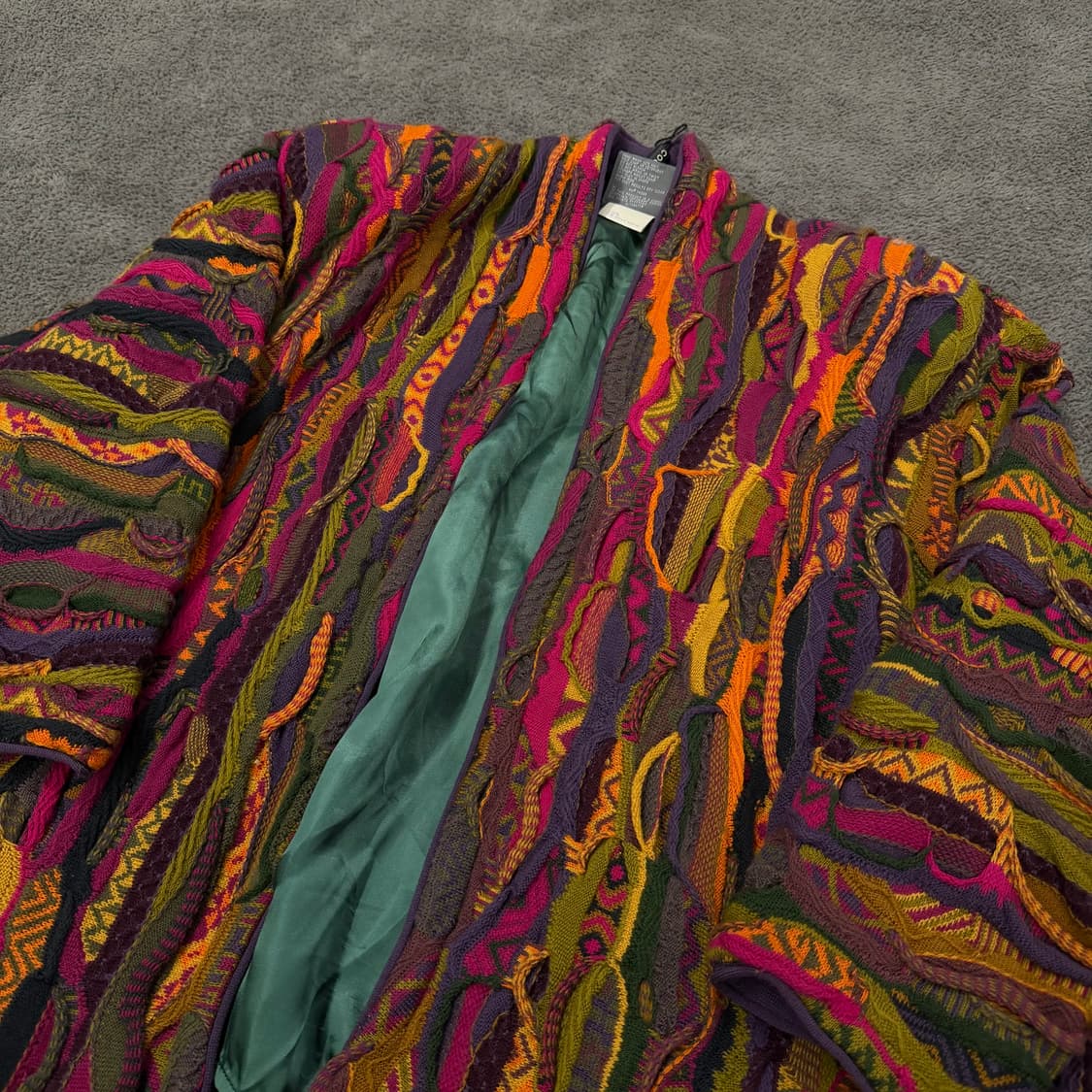 [정품/S] 쿠지 빈티지 패턴 케이블 니트 가디건 로브 상품이미지1