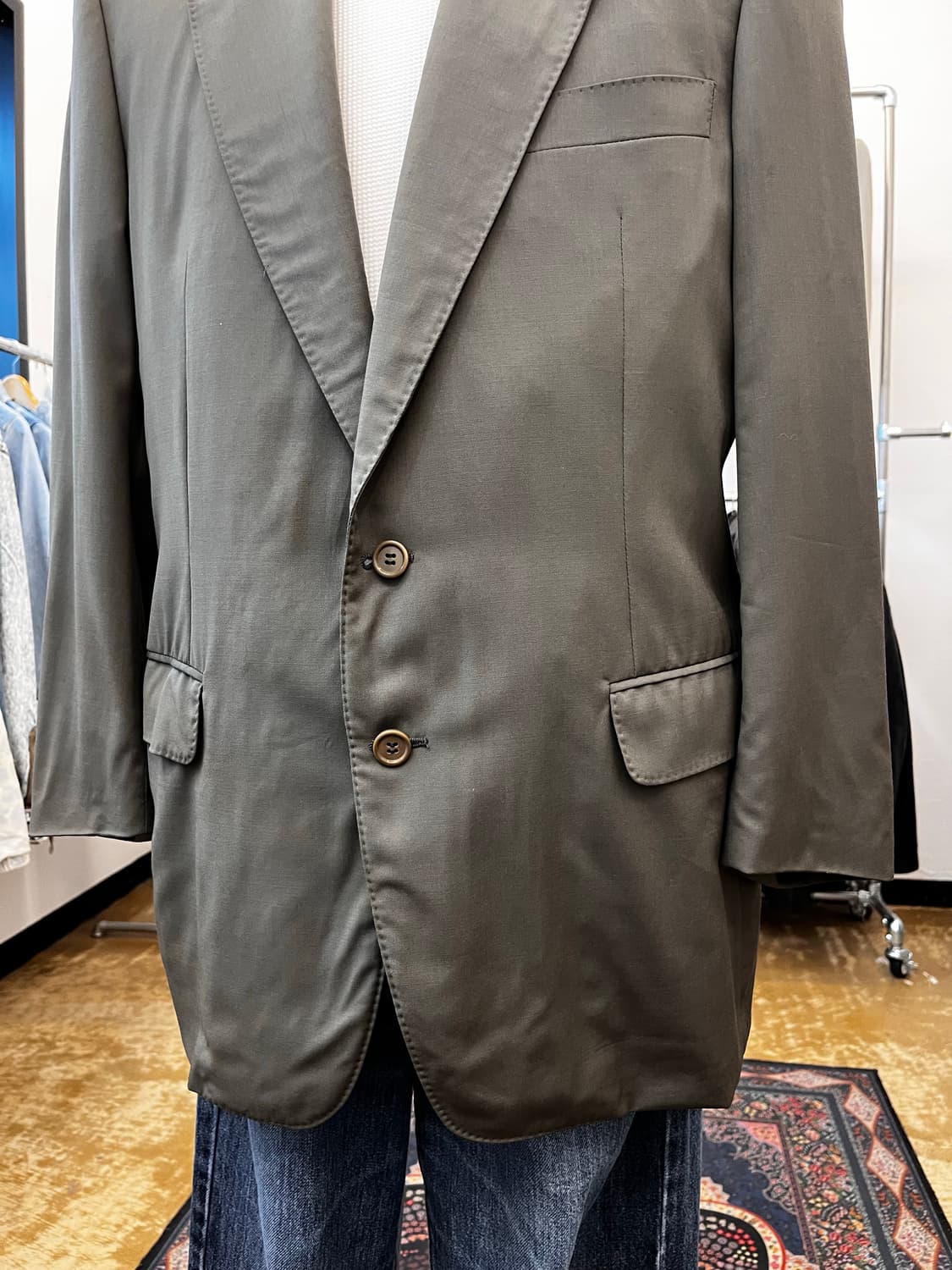 랑방 울 테일러드 자켓 카키 그레이 상품이미지4