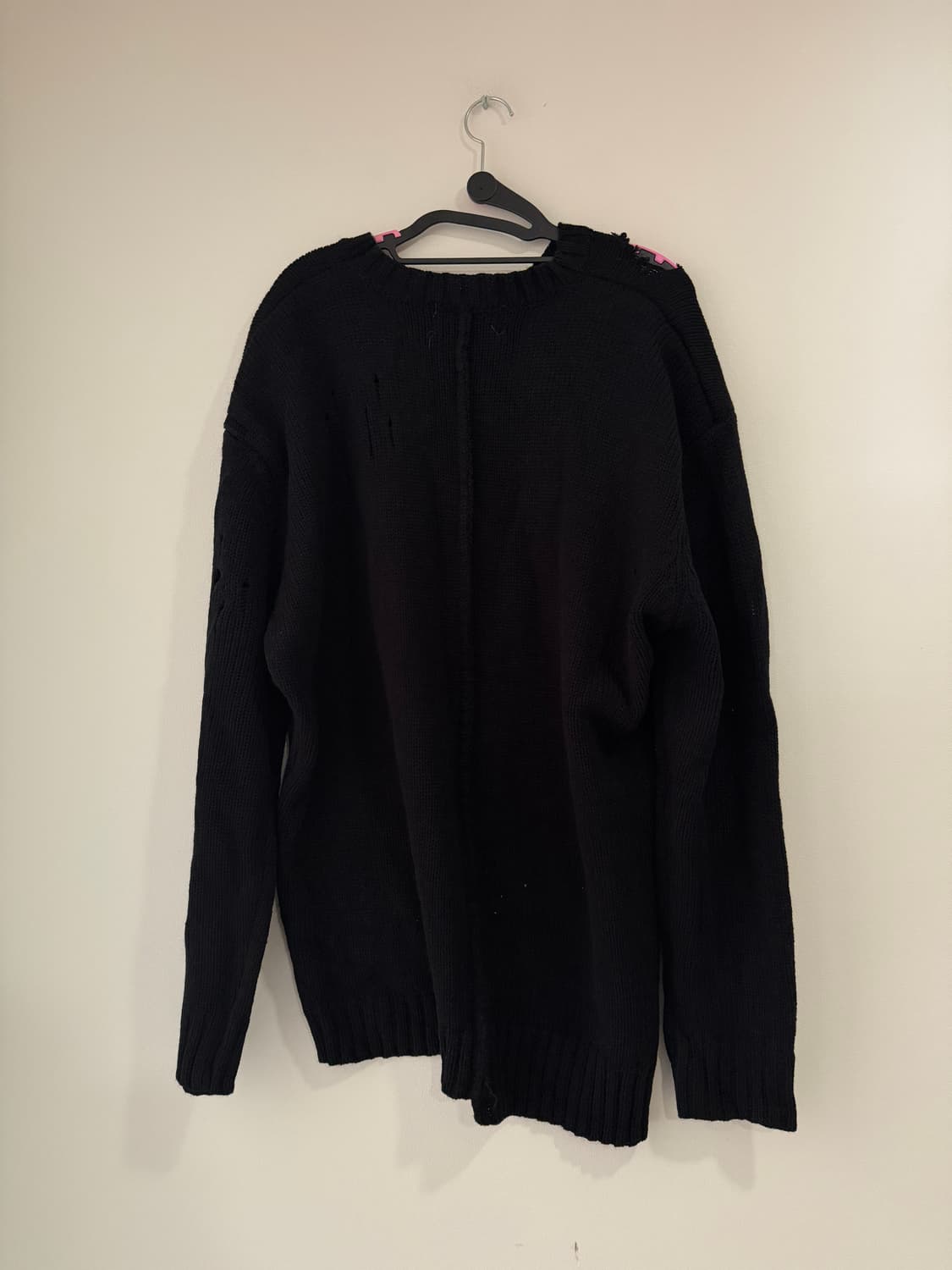 데미지 울 니트 블랙 블랙 디스트로이 상품이미지2