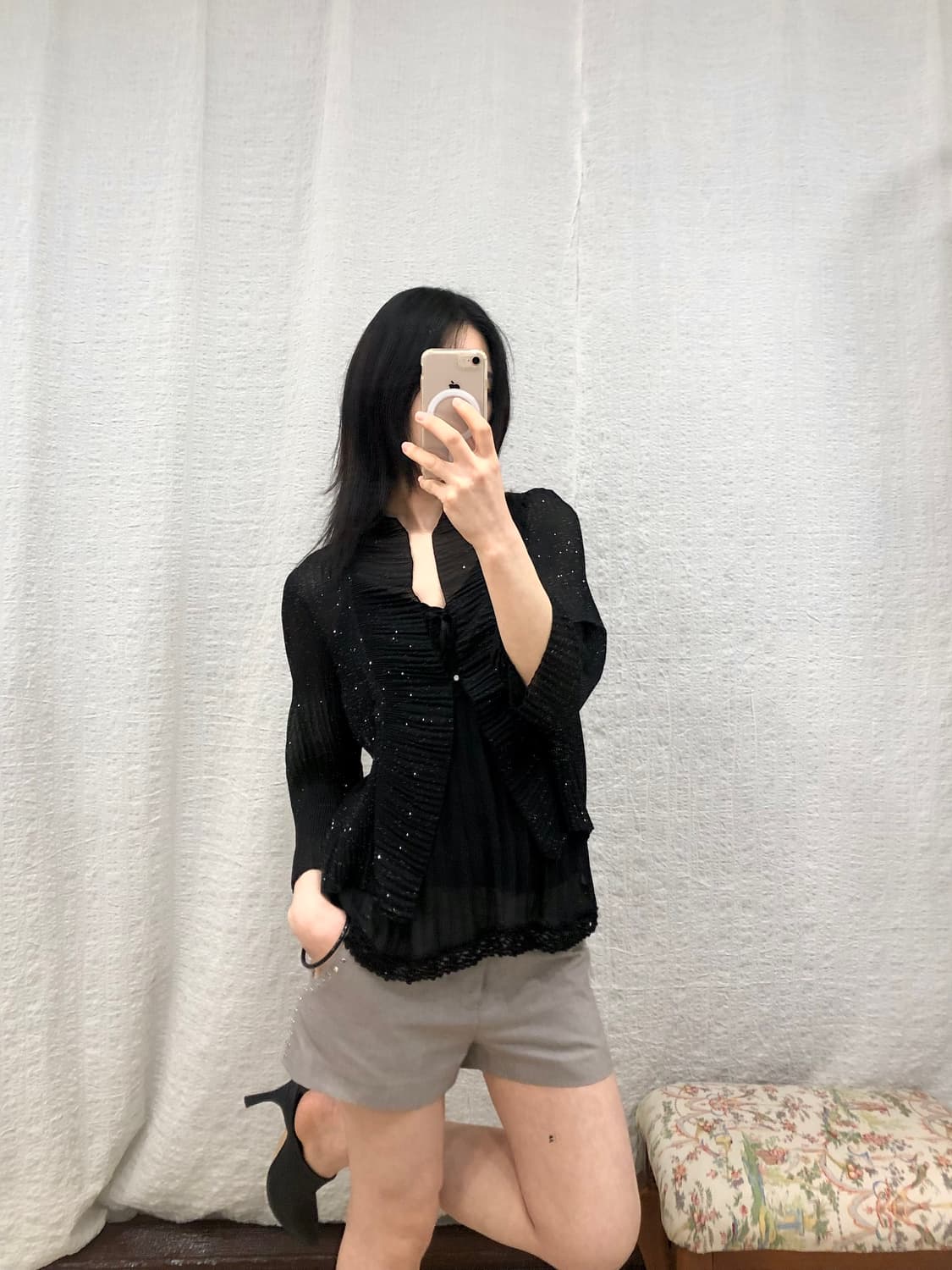 Sparkle see-through cardigan 상품이미지2