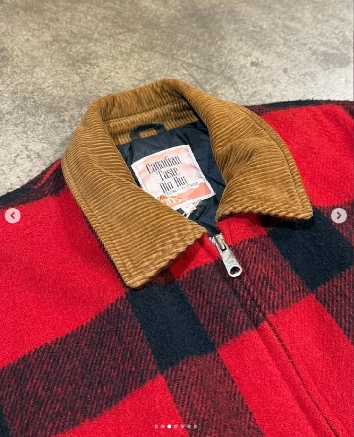 캐네디언 울 폴리 혼방 버팔로 체크 코듀로이 카라 덱 자켓 상품이미지3